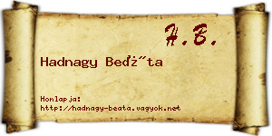 Hadnagy Beáta névjegykártya