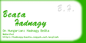 beata hadnagy business card